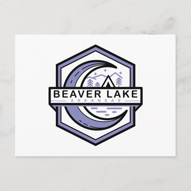 beaver lake arkansas moon hexa postcard (Front)