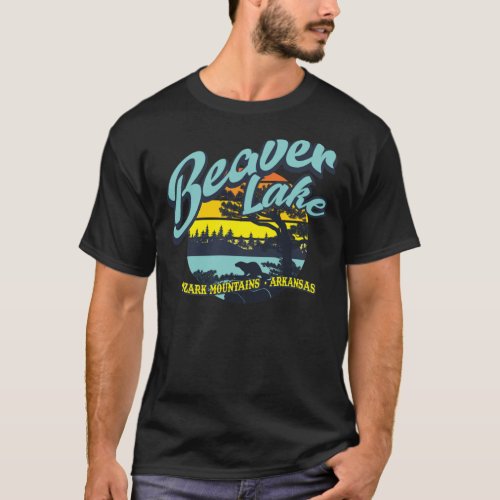 Beaver Lake Ozark Mountains Arkansas Retro Vintage T_Shirt