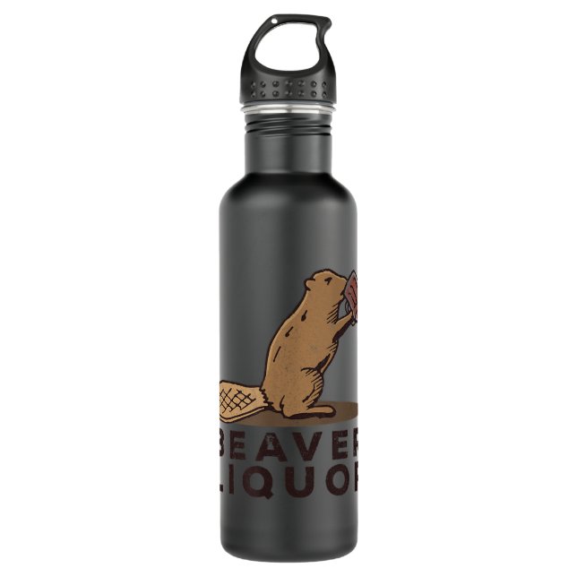 Beaver Liquor Drinking  Stainless Steel Water Bottle (Front)
