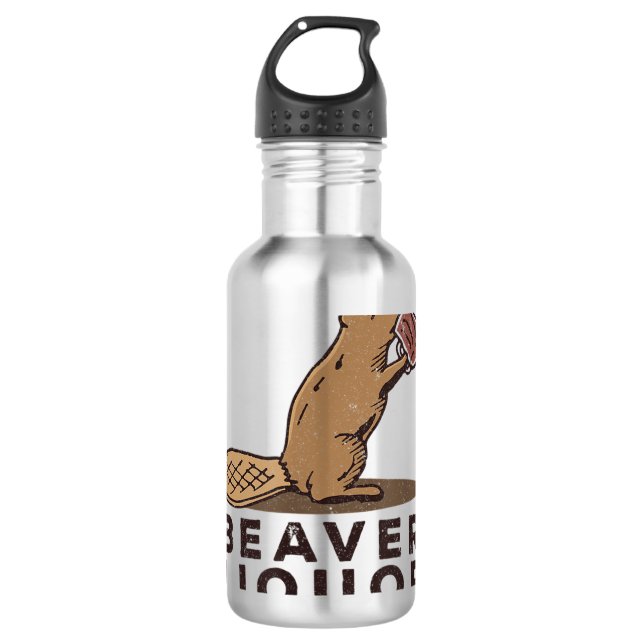 Beaver Liquor Drinking  Stainless Steel Water Bottle (Front)