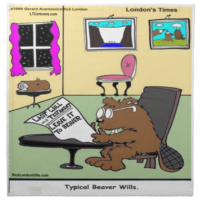 Beaver Living Wills Rick London Funny Napkin (Front)