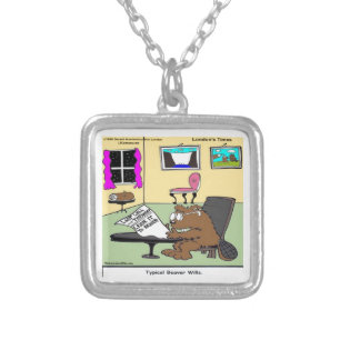 Beaver Living Wills Rick London Funny Silver Plated Necklace
