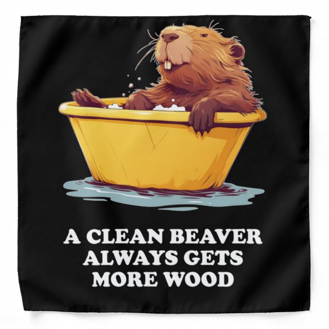 Beaver Lover Bath Bandana (Front)