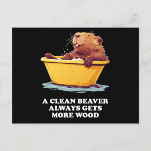 Beaver Lover Bath Postcard