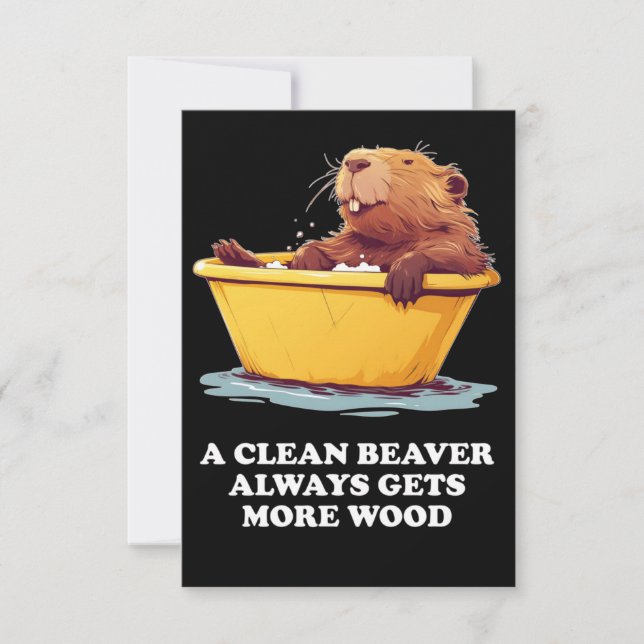 Beaver Lover Bath Thank You Card (Front)