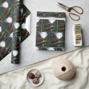 Beaver Moon In a Forest Wrapping Paper