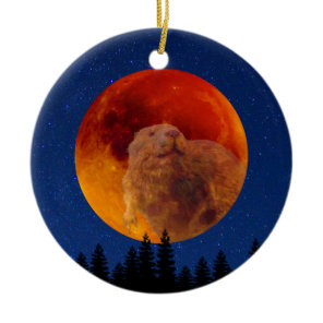 Beaver Moon in November Ceramic Ornament