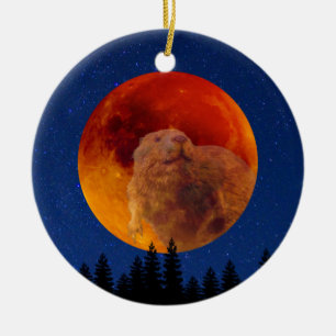 Beaver Moon in November Ceramic Ornament