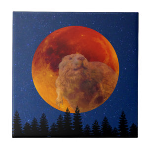 Beaver Moon in November Ceramic Tile