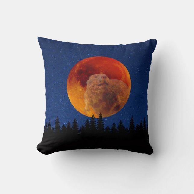 Beaver Moon in November Throw Pillow (Front)