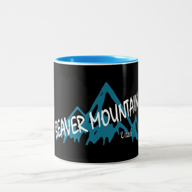 Beaver Mountain Resort Mountains Two-Tone Coffee Mug (Center)