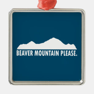 Beaver Mountain Resort Please Metal Ornament