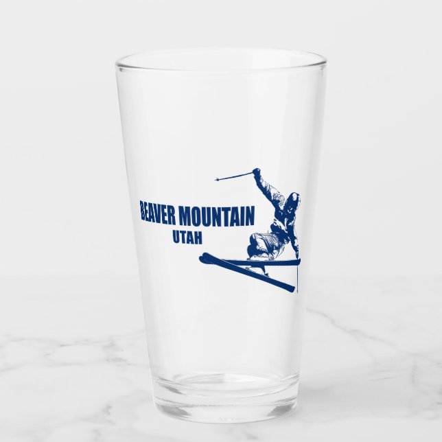 Beaver Mountain Resort Utah Skier Glass (Front)