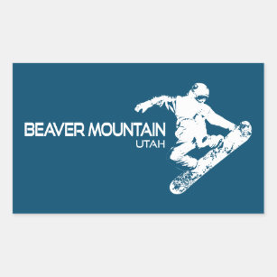 Beaver Mountain Resort Utah Snowboarder Rectangular Sticker