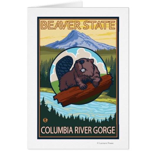 Beaver & Mt. Hood - Columbia River Gorge, OR Cards (Front)