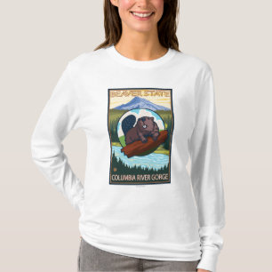 Beaver & Mt. Hood - Columbia River Gorge, OR T-Shirt