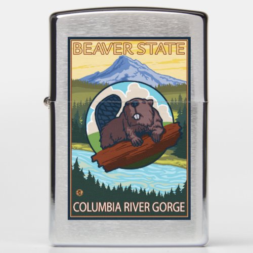 Beaver  Mt Hood _ Columbia River Gorge OR Zippo Lighter