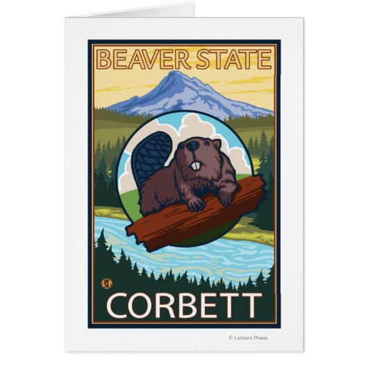 Beaver & Mt. Hood - Corbett, Oregon Cards (Front)