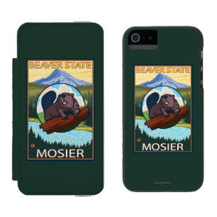 Beaver & Mt. Hood - Mosier, Oregon iPhone SE/5/5s Wallet Case