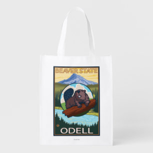 Beaver & Mt. Hood - Odell, Oregon Grocery Bag