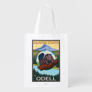 Beaver & Mt. Hood - Odell, Oregon Grocery Bag