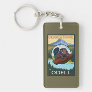 Beaver & Mt. Hood - Odell, Oregon Keychain