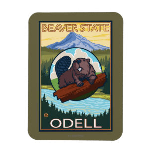 Beaver & Mt. Hood - Odell, Oregon Magnet