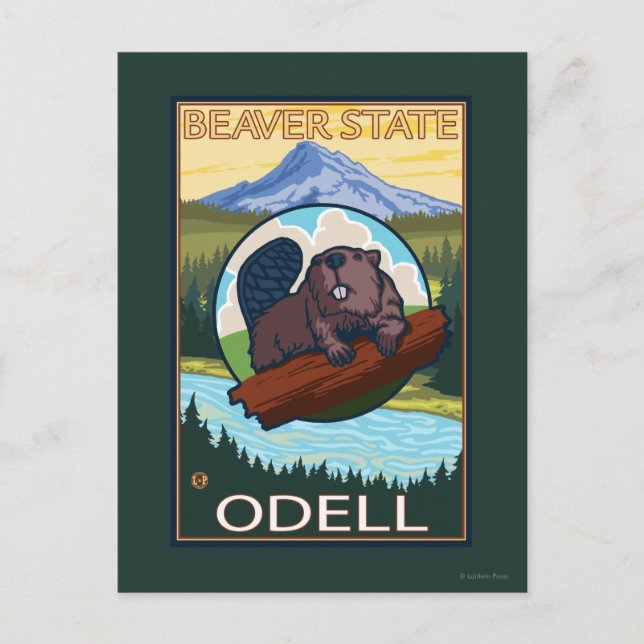 Beaver & Mt. Hood - Odell, Oregon Postcard (Front)