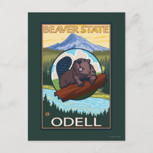 Beaver & Mt. Hood - Odell, Oregon Postcard