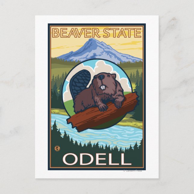 Beaver & Mt. Hood - Odell, Oregon Postcard (Front)