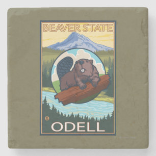 Beaver & Mt. Hood - Odell, Oregon Stone Coaster