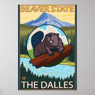Beaver & Mt. Hood - The Dalles, Oregon Poster