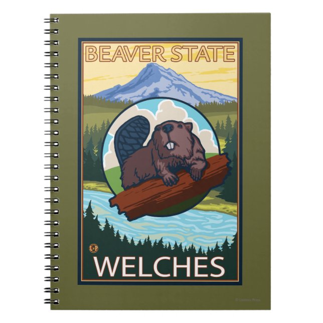 Beaver & Mt. Hood - Welches, Oregon Notebook (Front)