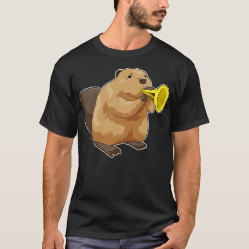 Beaver Musician Trumpet Music T_Shirt