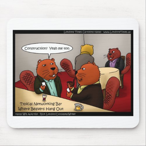 Beaver Networking Funny Gifts Tees  Cards Mouse Pad