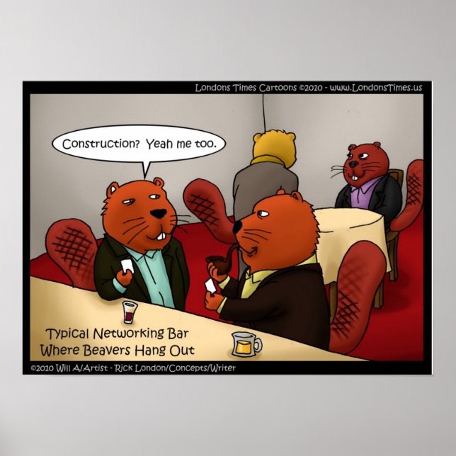 Beaver Networking Funny Posters (Front)