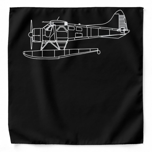 Beaver On Floats Sea Plane Pilot  Front & Back Bandana (Front)