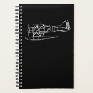Beaver On Floats Sea Plane Pilot Front & Back Planner