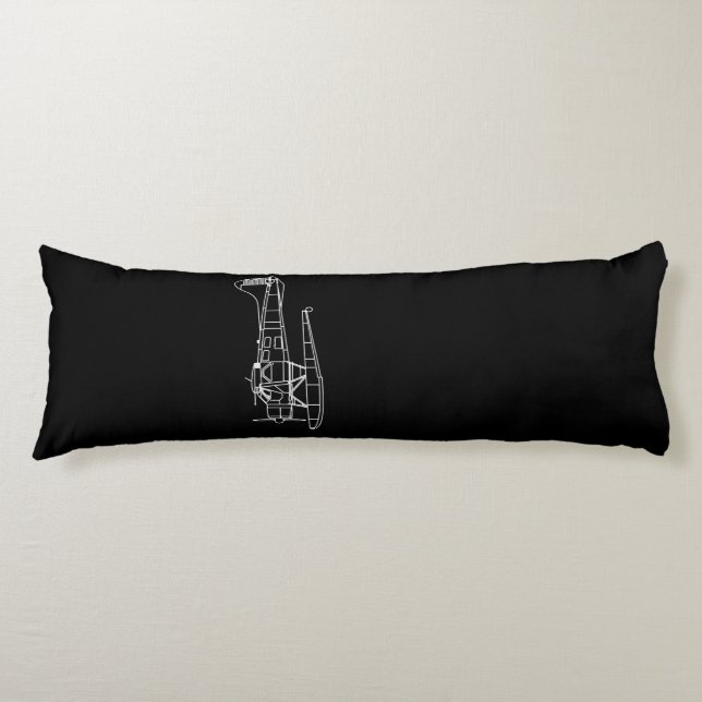 Beaver On Floats Sea Plane Piot Funny Gift Body Pillow (Front)
