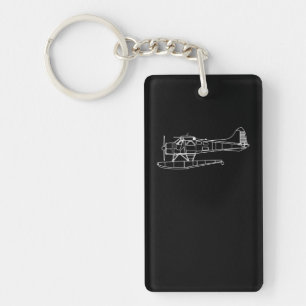 Beaver On Floats Sea Plane Piot Funny Gift Keychain