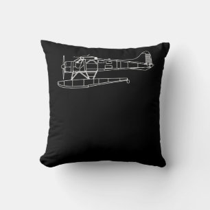 Beaver On Floats Sea Plane Piot Funny Gift Throw Pillow