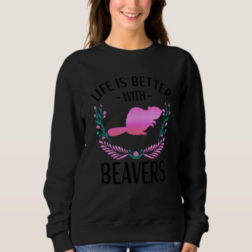 Beaver Outfit For Beaver  Apparel Women Girls Sweatshirt