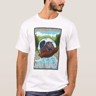 Beaver & River - Columbia Gorge, Oregon T-Shirt