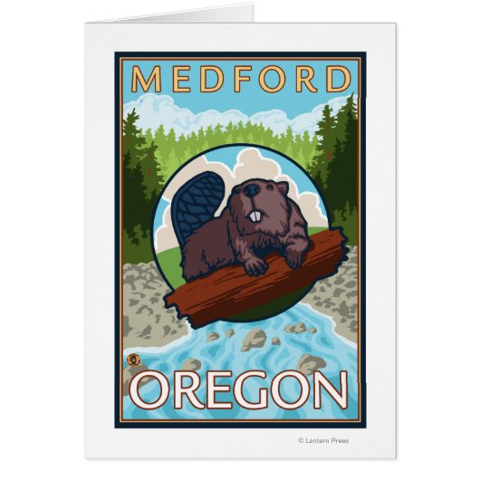 Beaver & River - Medford, Oregon Cards (Front)