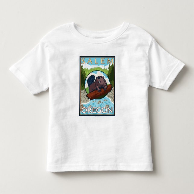 Beaver & River - Salem, Oregon Toddler T-shirt (Front)
