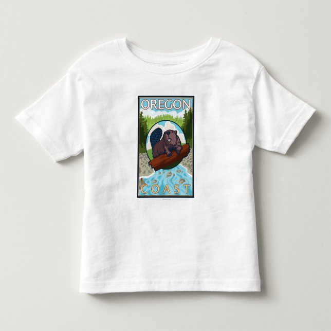 Beaver & RiverCoastVintage Travel Poster Toddler T-shirt (Front)