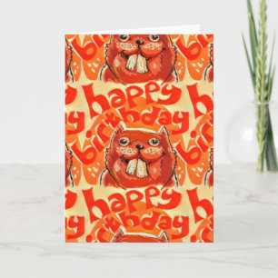 beaver say happy birthday card