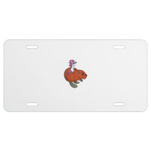 Beaver Shirt Funny Unicorn Beaver Lover Gift T-Shi License Plate