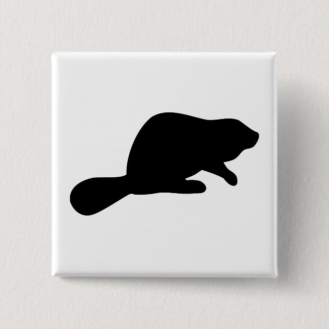 Beaver Silhouette Button (Front)