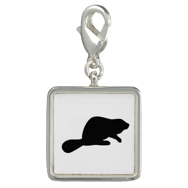 Beaver Silhouette Charm (Front)